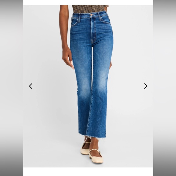 MOTHER The Hustler Ankle Fray Jeans Medium Wash Healing Jar Sz 24 EUC Cotton - Picture 2 of 13